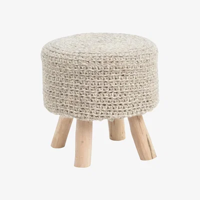 Olivia's Libra Calm Neutral Collection - Nomad Knitted Stool Stone Grey