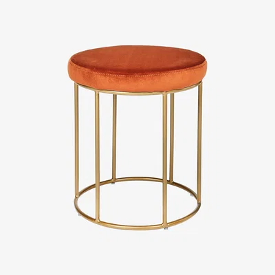 Olivia's Olivia's Verona Tobacco Velvet Stool with Gold Metal Frame
