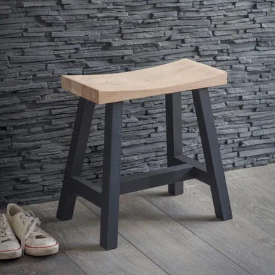 Olivia's Garden Trading Clockhouse Stool with Carbon Legs in Oak & Beech