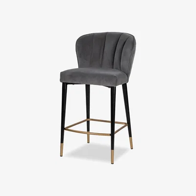 Olivia's Liang & Eimil Maya Counter Stool - Kaster Anchor Grey Velvet