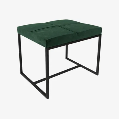 Olivia's Gillmore Federico Deep Green Velvet With Black Frame Stool / Small