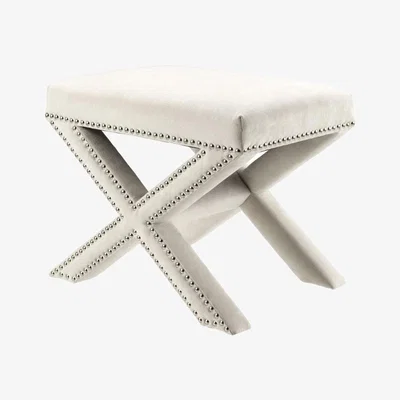 Olivia's Eichholtz Perugia Stool Ecru Velvet