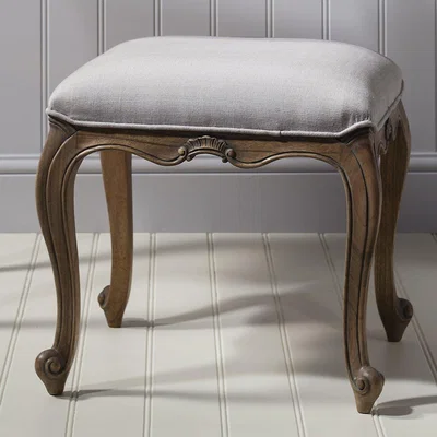 Olivia's Gallery Interiors Chic Dressing Stool in Weathered Wood