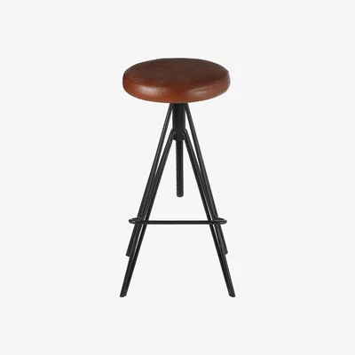 Olivia's Olivia's Soft Industrial Collection - Nanny Round Leather Stool