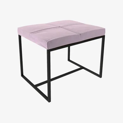 Olivia's Gillmore Federico Blush Pink Velvet With Black Frame Stool / Small