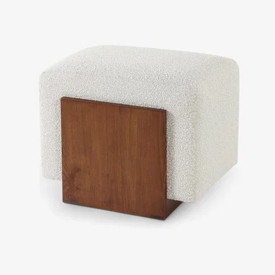 Olivia's Liang & Eimil Warwick Stool - Boucle Sand & Classic Brown