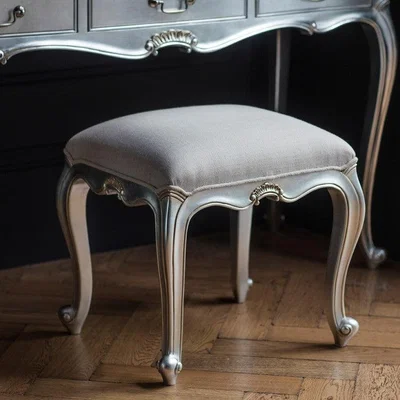 Olivia's Gallery Direct Chic Dressing Stool in Silver