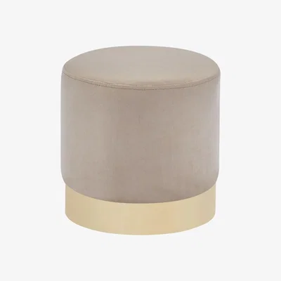 Out & Out Original Belle - Velvet Stool - 34cm - Beige