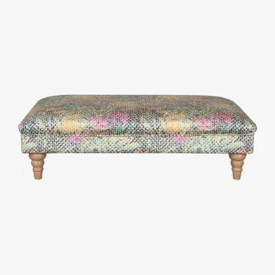 Downtown Downtown Lorelai Accent Stool - Lazio Leather, Geometric
