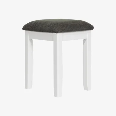 Downtown Cannes Upholstered Dressing Table Stool - Painted White
