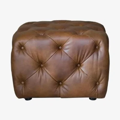 Downtown Alexander & James Button Leather Stool