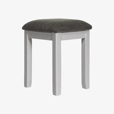 Downtown Cannes Upholstered Dressing Table Stool - Painted Pebble Grey