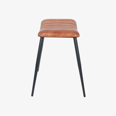 Pagazzi Giovanni Brown Leather Stool