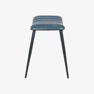 Pagazzi Giovanni Blue Leather Stool