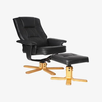 The Range Alphason Drake Recliner  Stool - Black