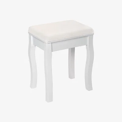 The Range Vanity Stool Rose Pattern - White
