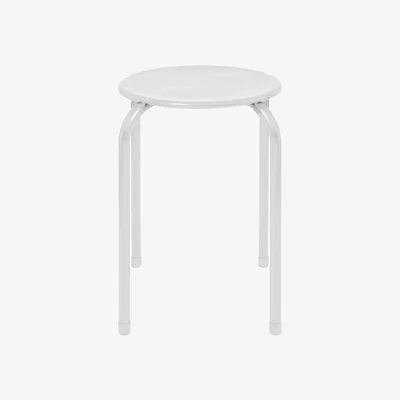The Range Metal Stacking Stool - Matt White / 1