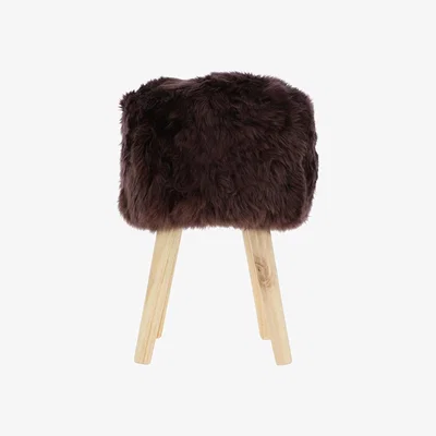 The Range New Zealand Sheepskin Stool - Chocolate
