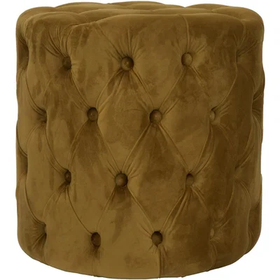 The Range Diana Tufted Round Stool - Mustard