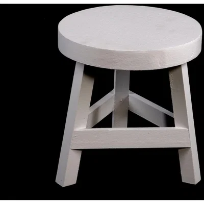 The Range White Three Legged Stool Standing at 23cm High - White