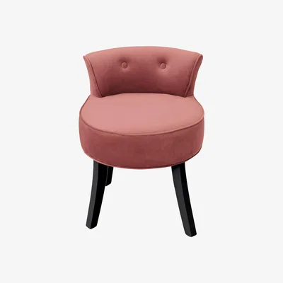 The Range Solid Wood Velvet Fabric Button Dressing Stool  - Grey Pink