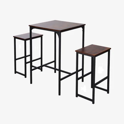 The Range 3-Piece Pub Table and Stool Set for Dining Area - Brown & Black
