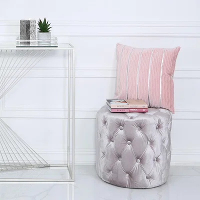 The Range Diana Tufted Round Stool - Pink