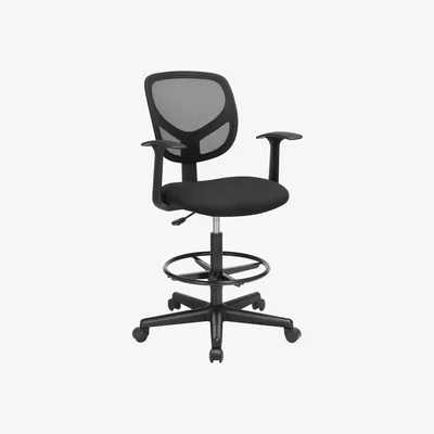 The Range SONGMICS Ergonomic Drafting Stool with Armrest - Black