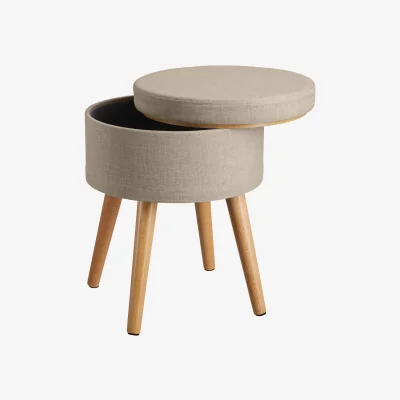 The Range Padded Stool with Storage Space - Sand