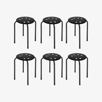 The Range Portable Lightweight Backless Stack Stool - Black