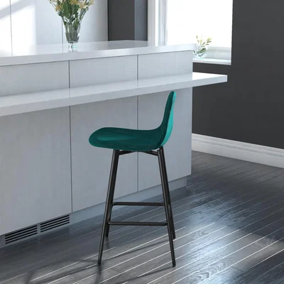 The Range QE Calvin Counter Stool - Green Velvet