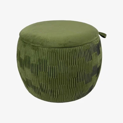 The Range Pleat Storage Stool - Olive