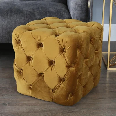 The Range Diana Tufted Square Stool - Mustard