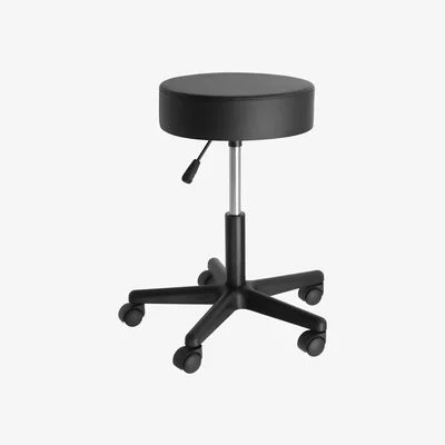 The Range Werner Height Adjustable Rotatable and Padded Wheeled Desk Stool - Black
