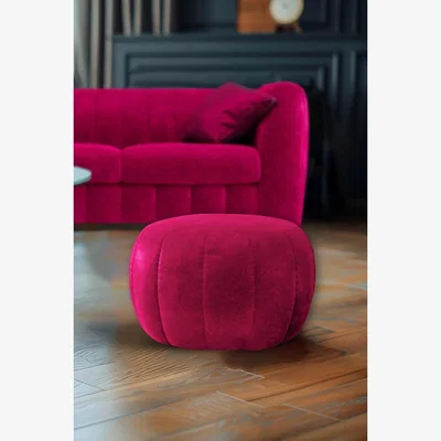 Rockett St George The Bowie Stool In Luxe Needlecord Velvet Harry's Pink