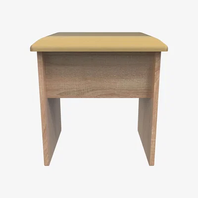 The Range Monaco Stool - White Gloss & Bardolino Oak