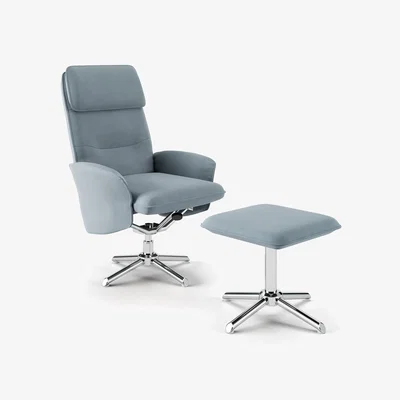 The Range Alphason Belding Recliner  Stool - Grey Faux Leather