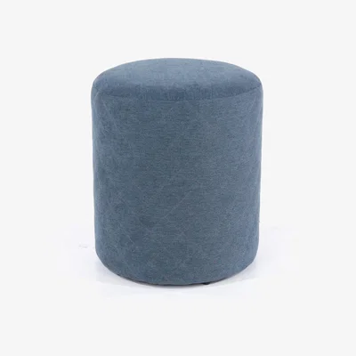 The Range Aspen upholstered blue fabric round tub stool - Blue