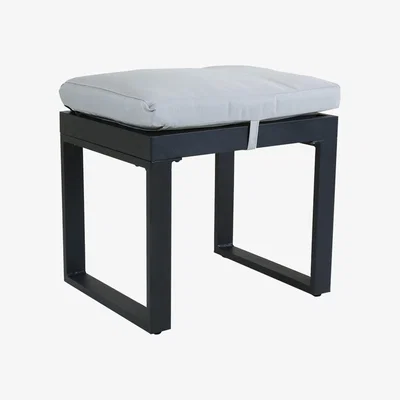 The Range Extrusion Aluminium Stool with 5cm Thick Cushion - Grey