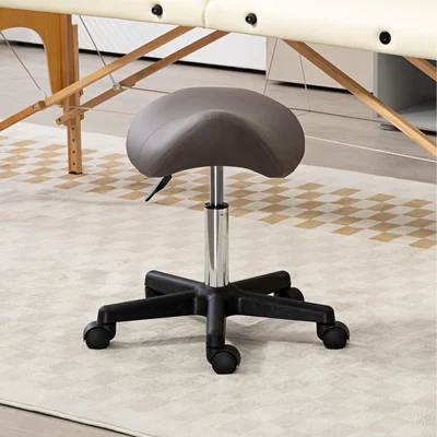 The Range HOMCOM Saddle Stool Adjustable Rolling - Grey