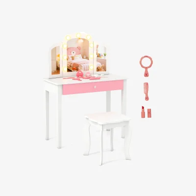 The Range 2-in-1 Toddler Vanity Table and Stool Set - White