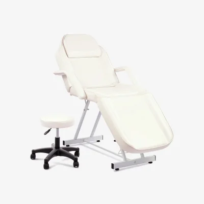 The Range Lifeideas Adjustable Massage Table with Stool - Beige