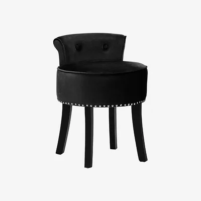 The Range Accent Velvet Vanity Dressing Stool - Black