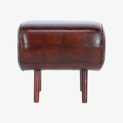 The Range Exquisite Real Leather  Pommel HorseStool LF 171 - Chestnut