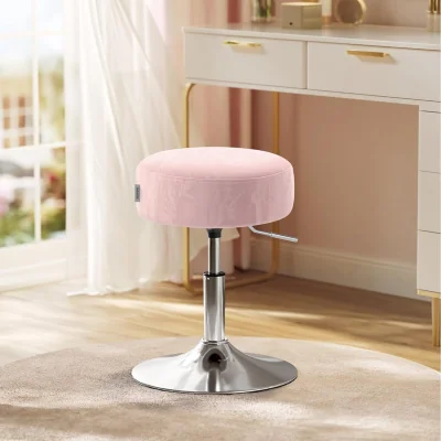The Range Dressing Table Stool, Height Adjustable Makeup Vanity Stool - Pink