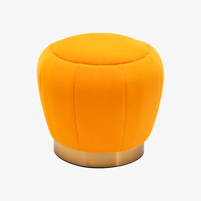 The Range Peach Shaped Velvet Stool - Orange