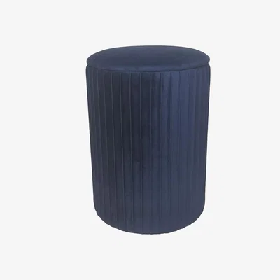 The Range Pleated Storage Stool - Navy