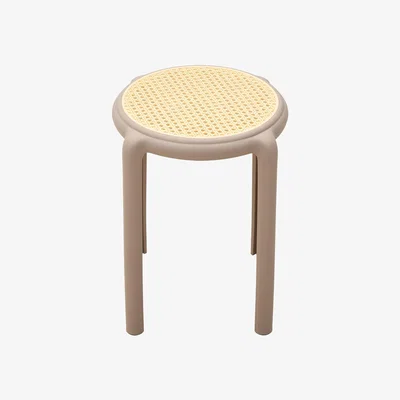 The Range Set of 6 Plastic Stacking Stools - Brown
