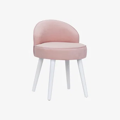 The Range Velvet Dressing Table Stool Bedroom Makeup Chair Footstool - Pink