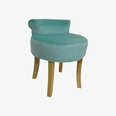 The Range WATSONS - Low Back Chair  Padded Stool With Wood Legs - Aqua - Aqua / Beech